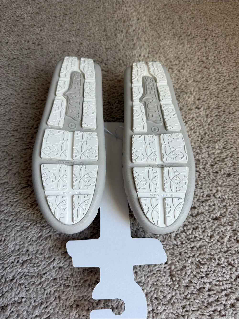 Floaters Kids Perforated Moccasin Slip-Ons in Bone (very pale greige)
